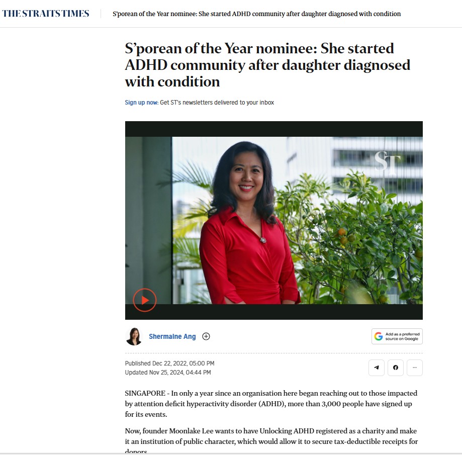 Singaporean of the Year Finalist 2022