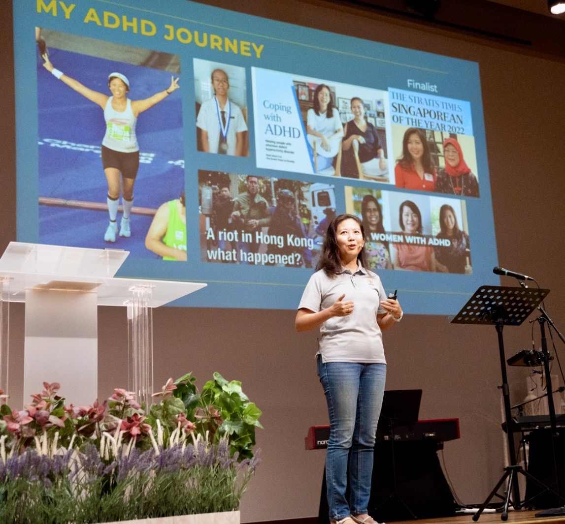 Moonlake Lee presenting her ADHD Journey talk