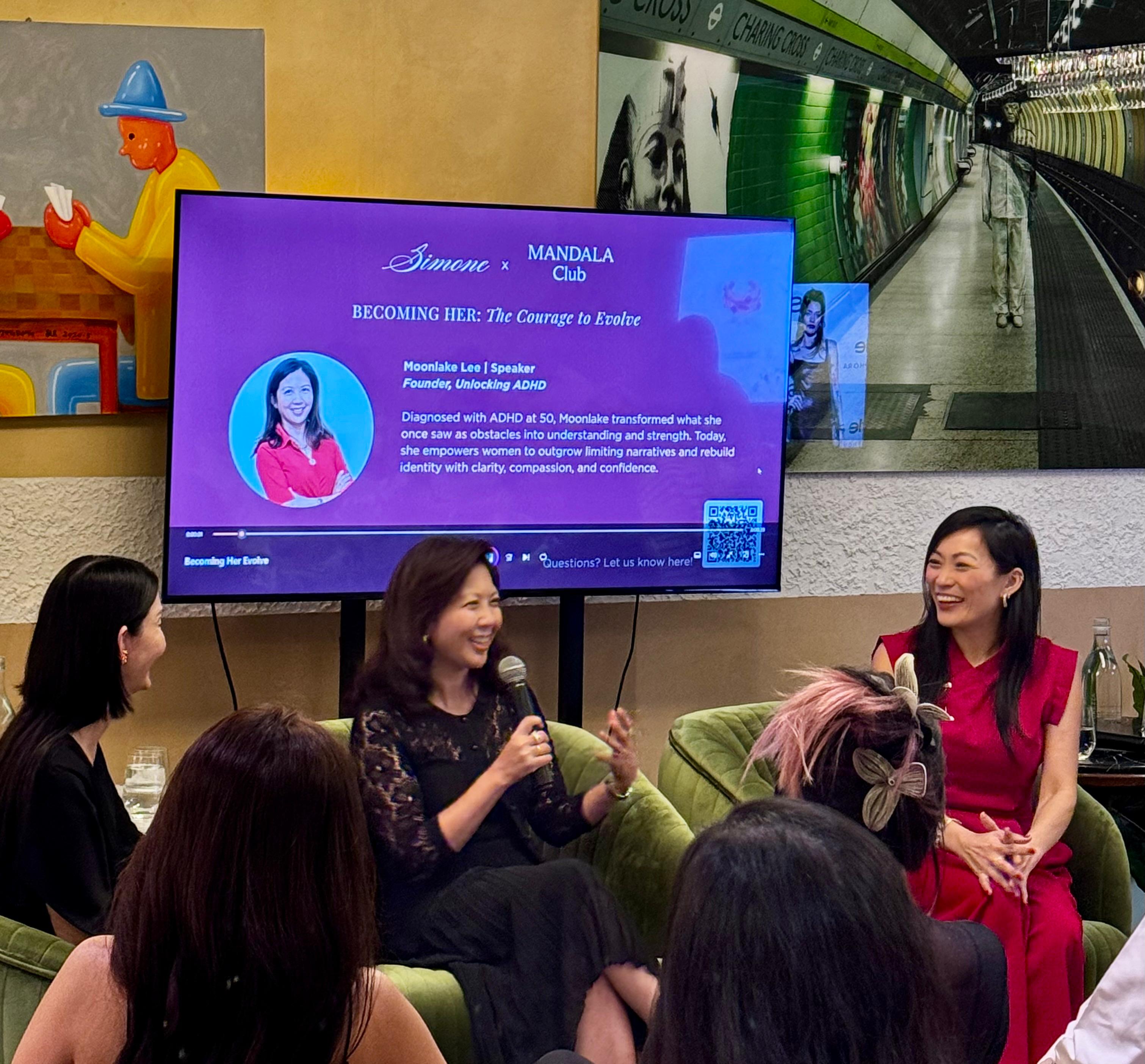 Moonlake Lee on a panel at Simone x Mandala Club